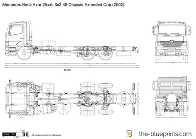 Mercedes-Benz Axor 25xxL 6x2 48 Chassis Extended Cab