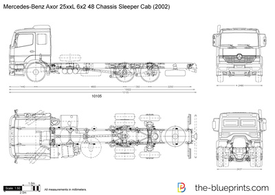 Mercedes-Benz Axor 25xxL 6x2 48 Chassis Sleeper Cab