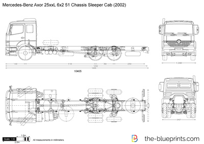 Mercedes-Benz Axor 25xxL 6x2 51 Chassis Sleeper Cab