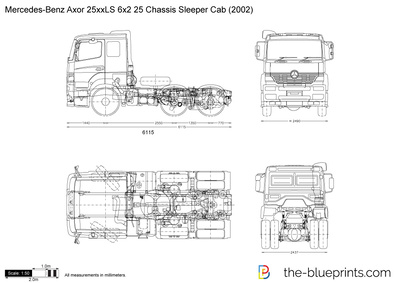 Mercedes-Benz Axor 25xxLS 6x2 25 Chassis Sleeper Cab