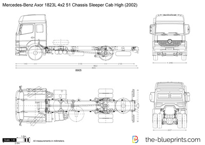 Mercedes-Benz Axor 1823L 4x2 51 Chassis Sleeper Cab High