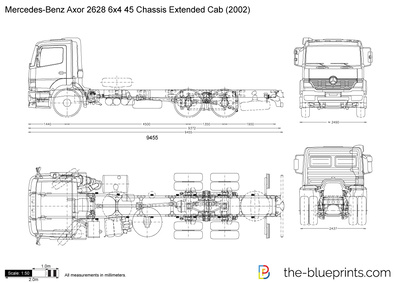 Mercedes-Benz Axor 2628 6x4 45 Chassis Extended Cab