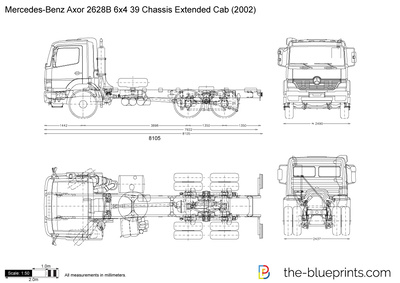 Mercedes-Benz Axor 2628B 6x4 39 Chassis Extended Cab