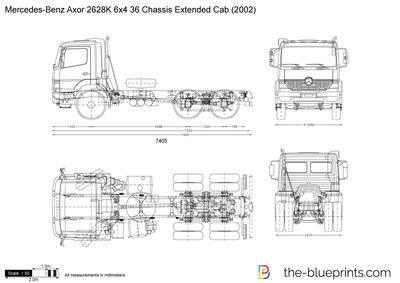 Mercedes-Benz Axor 2628K 6x4 36 Chassis Extended Cab