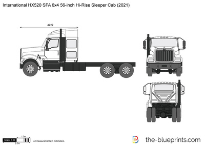 International HX520 SFA 6x4 56-inch Hi-Rise Sleeper Cab