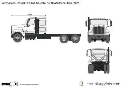 International HX520 SFA 6x4 56-inch Low Roof Sleeper Cab