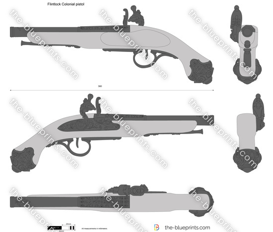 Flintlock Colonial pistol