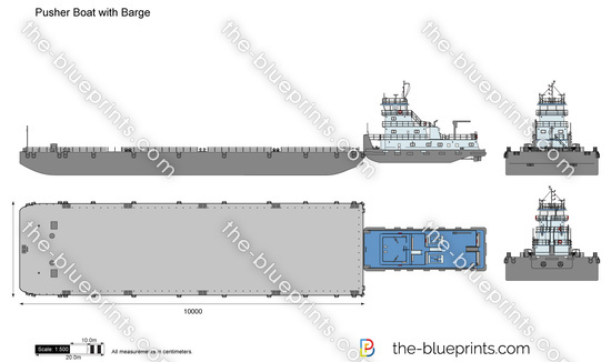 Pusher Boat with Barge