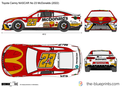 Toyota Camry NASCAR No 23 McDonalds (2022)