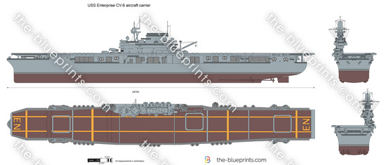 USS Enterprise CV-6 aircraft carrier