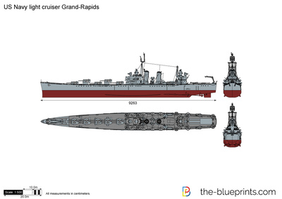US Navy light cruiser Grand-Rapids