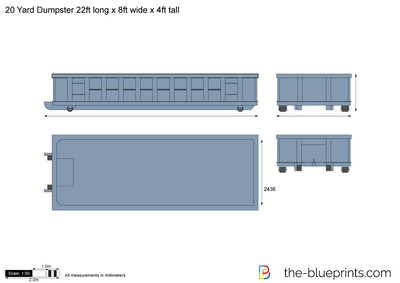 20 Yard Dumpster 22ft long x 8ft wide x 4ft tall