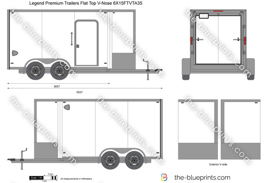 Legend Premium Trailers Flat Top V-Nose 6X15FTVTA35