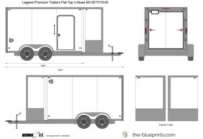 Legend Premium Trailers Flat Top V-Nose 6X15FTVTA35