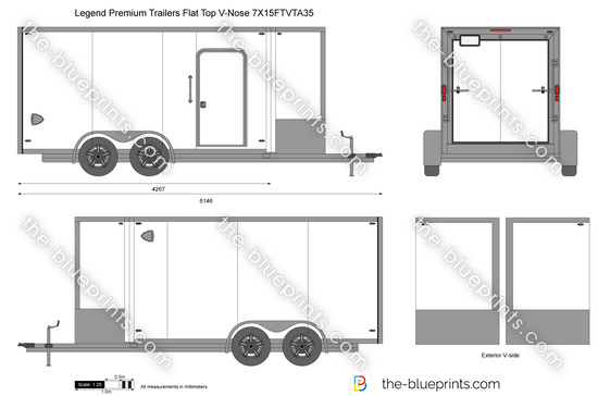 Legend Premium Trailers Flat Top V-Nose 7X15FTVTA35