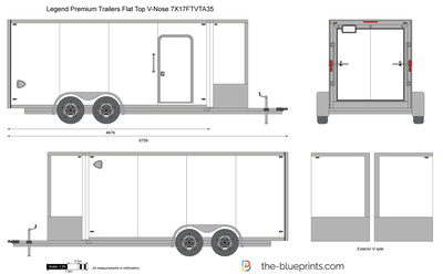 Legend Premium Trailers Flat Top V-Nose 7X17FTVTA35