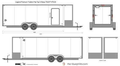 Legend Premium Trailers Flat Top V-Nose 7X23FTVTA35