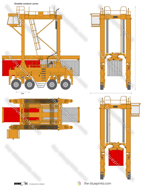 Straddle container carrier