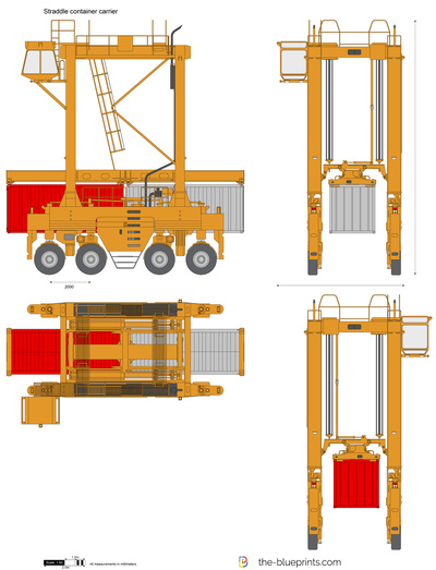 Straddle container carrier